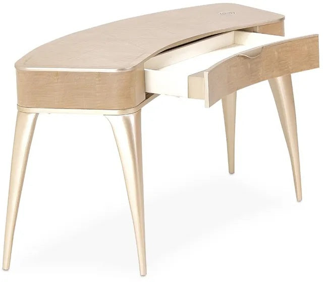 AICO Malibu Crest Vanity/Writing Desk in Blush - Bargain Furniture (Detroit, MI)