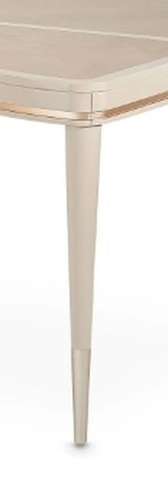 AICO Malibu Crest 4 Leg Rectangular Dining Table in Blush - Bargain Furniture (Detroit, MI)
