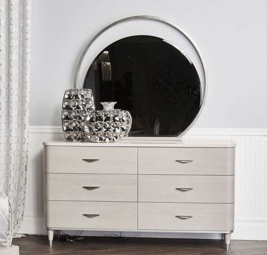 AICO Eclipse Mirror in Moonlight - Bargain Furniture (Detroit, MI)