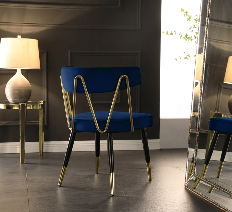 Rheingold Navy Velvet Dining Chair