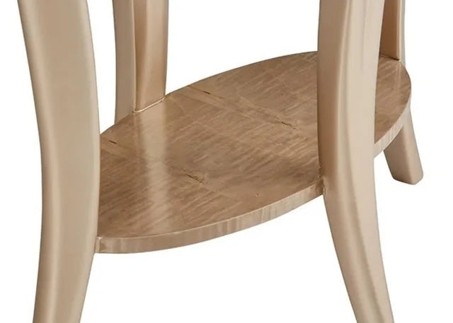 AICO Malibu Crest End Table w/Glass in Chardonnay - Bargain Furniture (Detroit, MI)