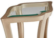 AICO Malibu Crest End Table w/Glass in Chardonnay - Bargain Furniture (Detroit, MI)