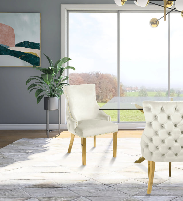Tuft Cream Velvet Dining Chair