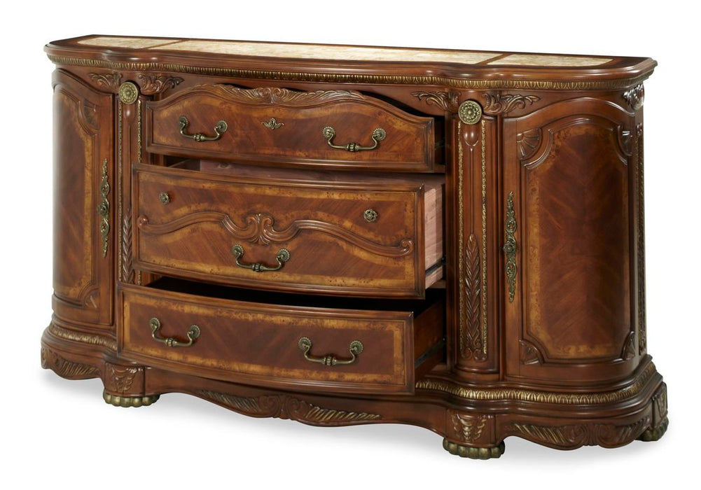 AICO Cortina Dresser in Honey Walnut - Bargain Furniture (Detroit, MI)