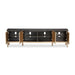 AICO Malibu Crest TV Console in Crotch Mahogany - Bargain Furniture (Detroit, MI)