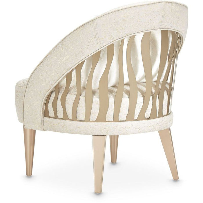 AICO La Rachelle Flame Chair Gold Rush in Medium Champagne - Bargain Furniture (Detroit, MI)
