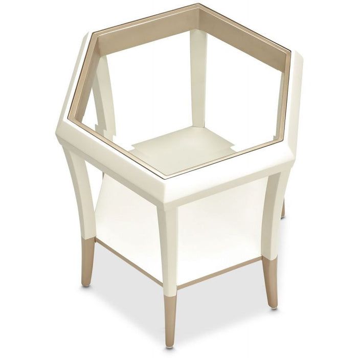AICO La Rachelle Hexagon Accent Table in Medium Champagne - Bargain Furniture (Detroit, MI)