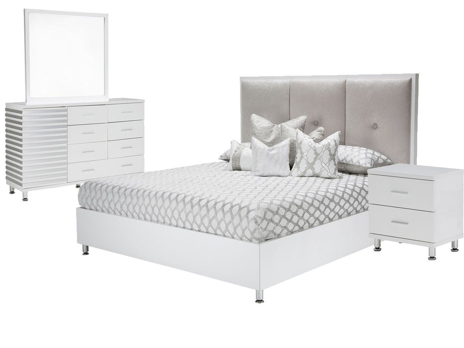Aico Horizons Wall Mirror in Cloud White - Bargain Furniture (Detroit, MI)