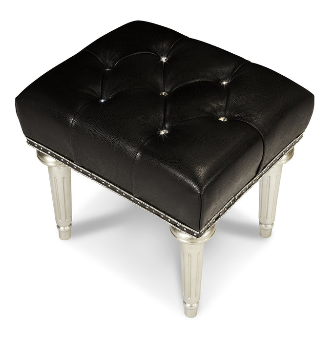 AICO Hollywood Swank Vanity Bench in Platinum 03804-05 - Bargain Furniture (Detroit, MI)