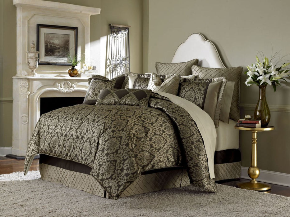 AICO Imperial 10-pc King Comforter Set in Bronze - Bargain Furniture (Detroit, MI)