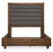 AICO Brooklyn Walk King Channel Tufted Panel Bed in Burnt Umber - Bargain Furniture (Detroit, MI)