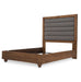 AICO Brooklyn Walk Queen Channel Tufted Panel Bed in Burnt Umber - Bargain Furniture (Detroit, MI)