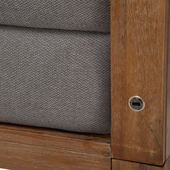 AICO Brooklyn Walk King Channel Tufted Panel Bed in Burnt Umber - Bargain Furniture (Detroit, MI)