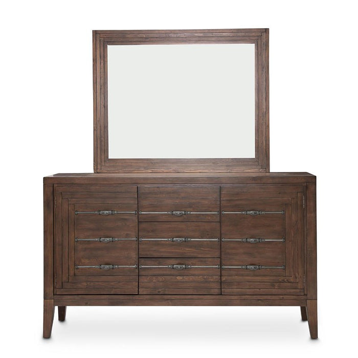 Aico Carrollton Sideboard Mirror in Rustic Ranch - Bargain Furniture (Detroit, MI)