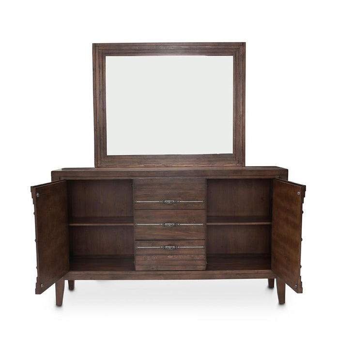Aico Carrollton Sideboard Mirror in Rustic Ranch - Bargain Furniture (Detroit, MI)