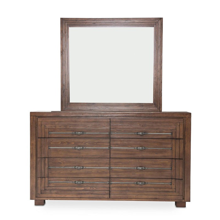 Aico Carrollton Mirror in Rustic Ranch - Bargain Furniture (Detroit, MI)