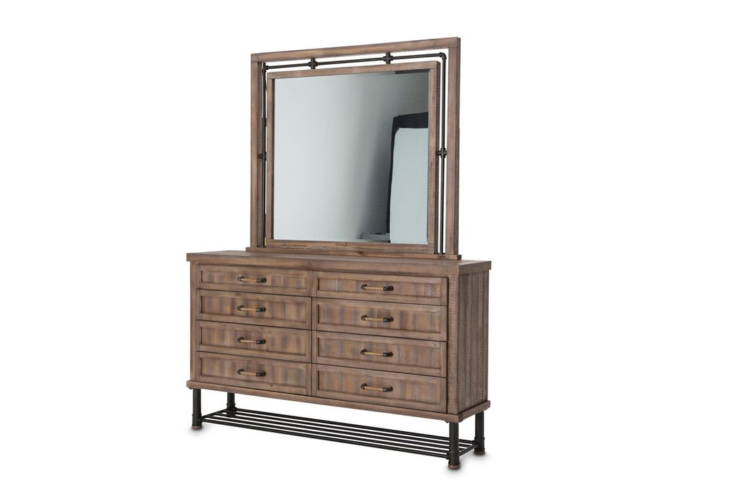 Aico Crossings Mirror in Reclaimed Barn - Bargain Furniture (Detroit, MI)
