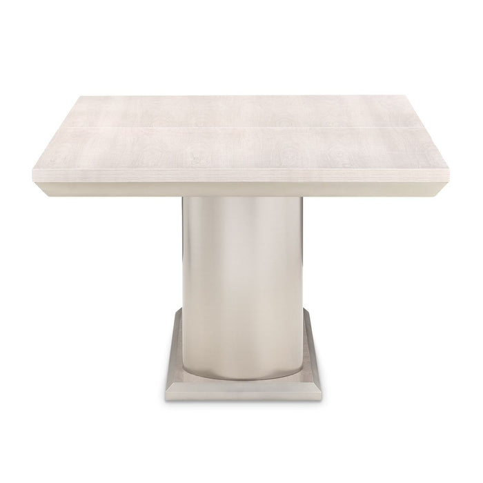 AICO Marin Double Pedestal Table in Greige - Bargain Furniture (Detroit, MI)