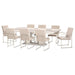AICO Marin Double Pedestal Table in Greige - Bargain Furniture (Detroit, MI)