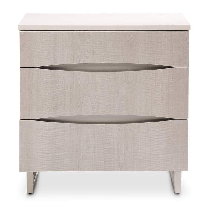 AICO Marin Nightstand in Greige - Bargain Furniture (Detroit, MI)