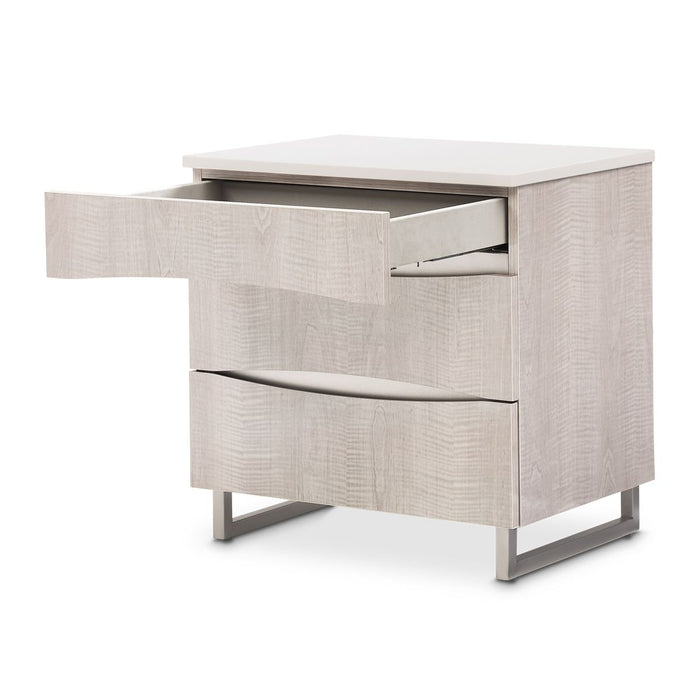 AICO Marin Nightstand in Greige - Bargain Furniture (Detroit, MI)