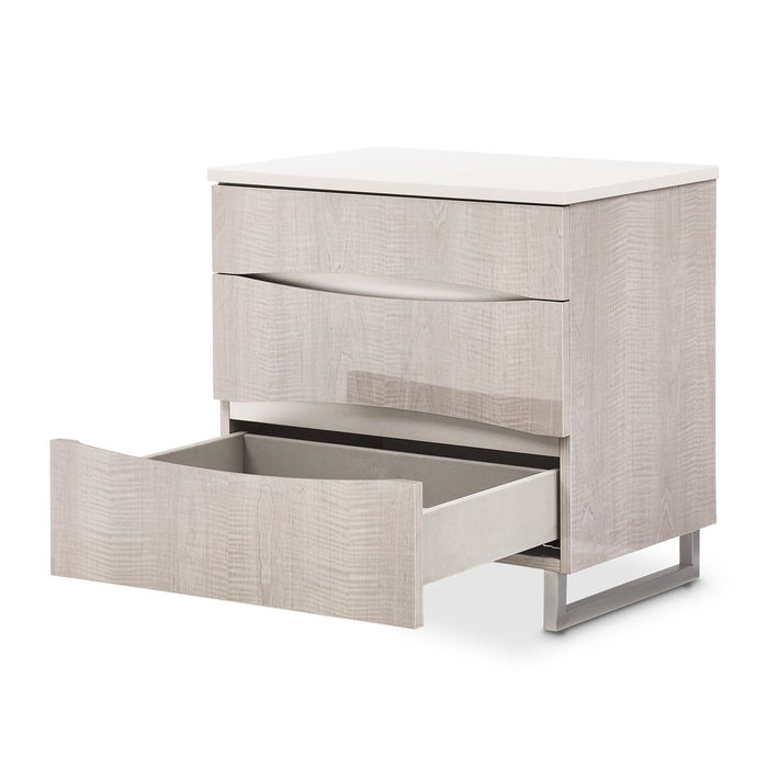 AICO Marin Nightstand in Greige - Bargain Furniture (Detroit, MI)