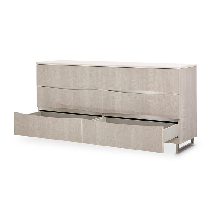 AICO Marin Dresser in Greige - Bargain Furniture (Detroit, MI)