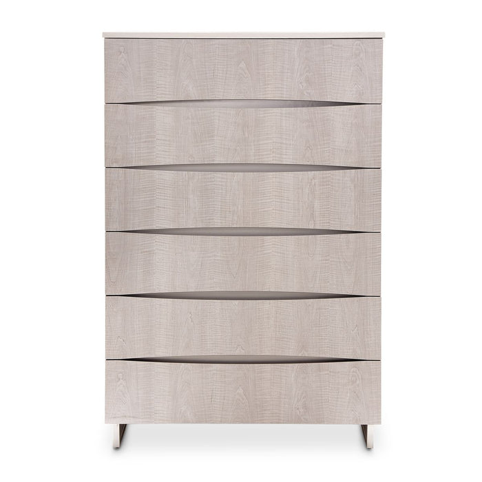 AICO Marin 6-Drawer Chest in Greige - Bargain Furniture (Detroit, MI)