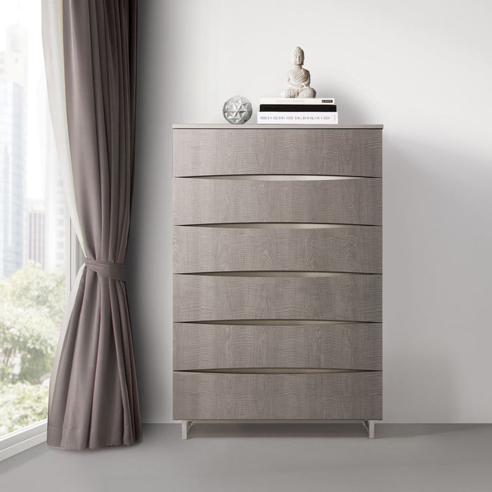 AICO Marin 6-Drawer Chest in Greige - Bargain Furniture (Detroit, MI)