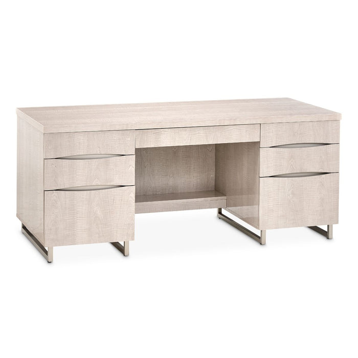 AICO Marin Desk in Greige - Bargain Furniture (Detroit, MI)