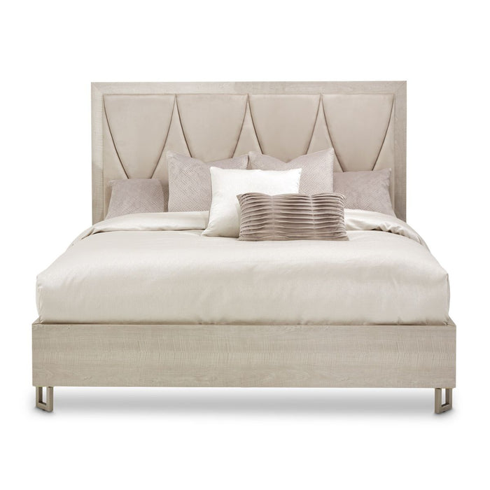AICO Marin Queen Panel Bed in Greige - Bargain Furniture (Detroit, MI)