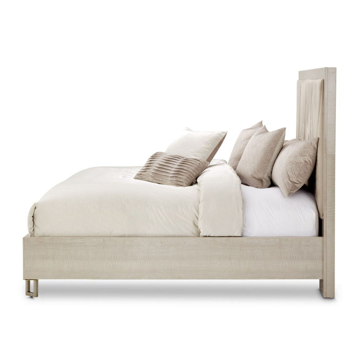 AICO Marin Queen Panel Bed in Greige - Bargain Furniture (Detroit, MI)