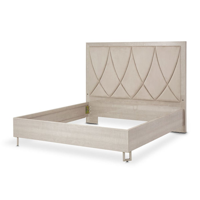 AICO Marin Queen Panel Bed in Greige - Bargain Furniture (Detroit, MI)