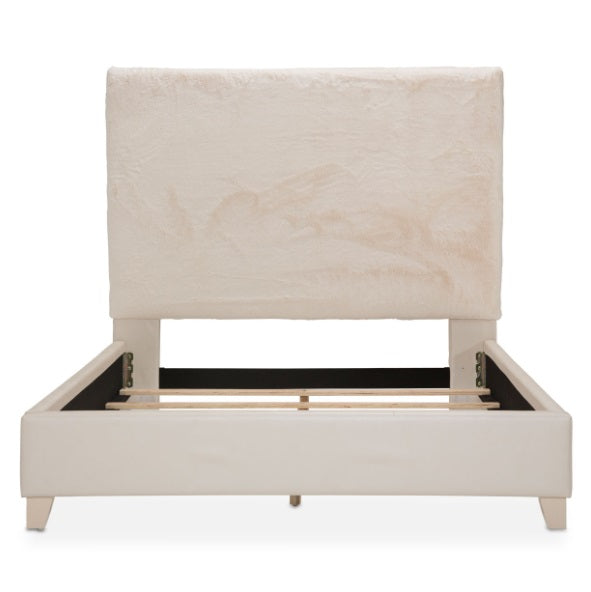 AICO Furniture Emerson King Upholstered Bed in Powder - Bargain Furniture (Detroit, MI)