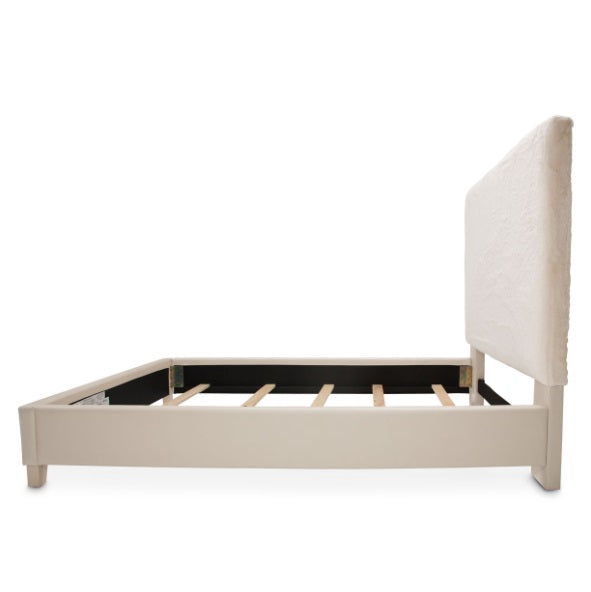 AICO Furniture Emerson King Upholstered Bed in Powder - Bargain Furniture (Detroit, MI)