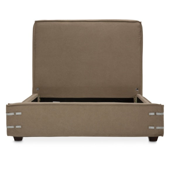 AICO Furniture Penninsula Queen Upholstered Bed in Khaki - Bargain Furniture (Detroit, MI)