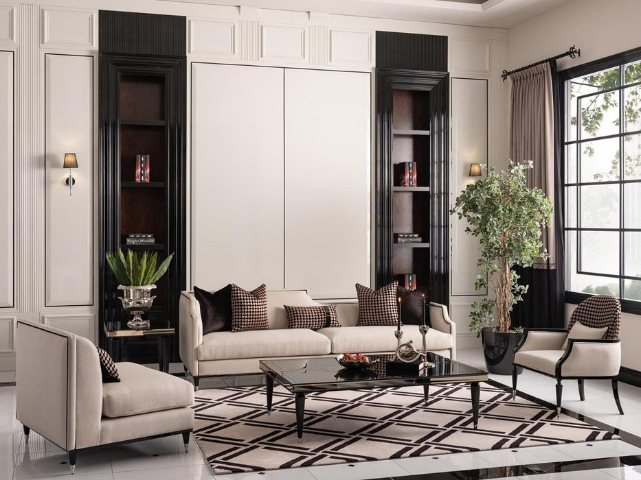 AICO La Francaise Mansion Sofa in Cafe/Black - Bargain Furniture (Detroit, MI)
