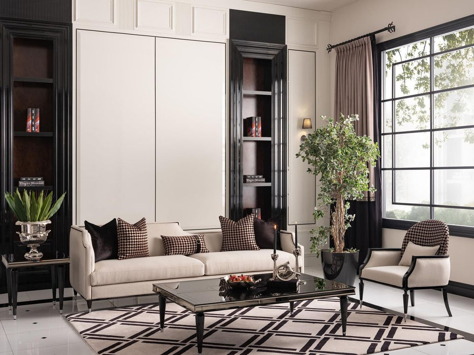 AICO La Francaise Mansion Sofa in Cafe/Black - Bargain Furniture (Detroit, MI)