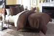 AICO Leigh 3-pc King Coverlet/Duvet Set in Cocoa - Bargain Furniture (Detroit, MI)