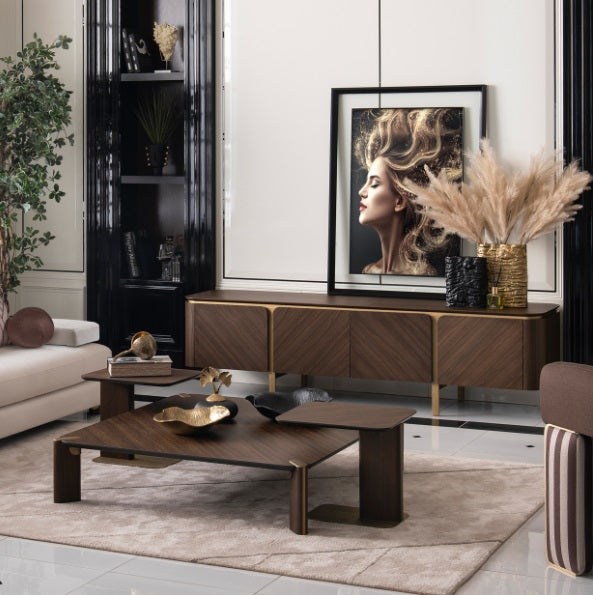 AICO Furniture Amora Cocktail Table in Eggshell Walnut - Bargain Furniture (Detroit, MI)