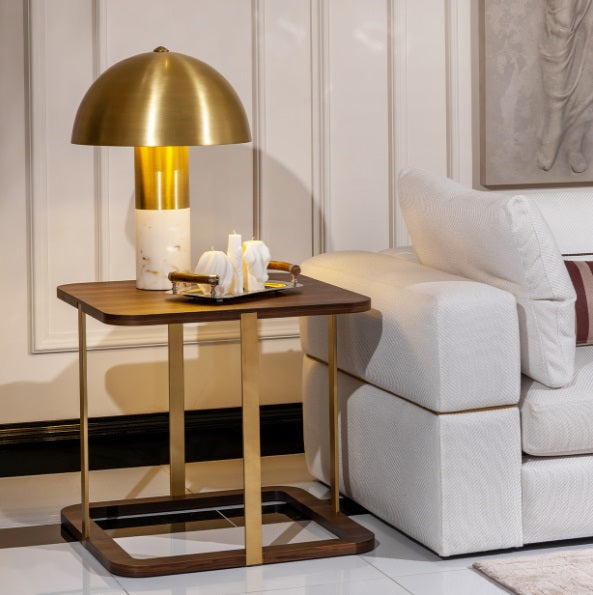 AICO Furniture Amora Side Table in Eggshell Walnut - Bargain Furniture (Detroit, MI)