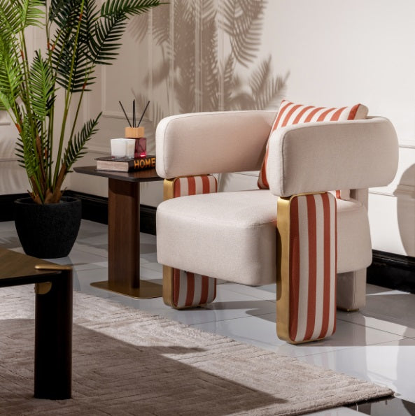AICO Furniture Amora Chair Ash in Eggshell Walnut - Bargain Furniture (Detroit, MI)