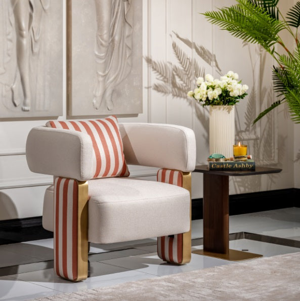 AICO Furniture Amora Chair Ash in Eggshell Walnut - Bargain Furniture (Detroit, MI)