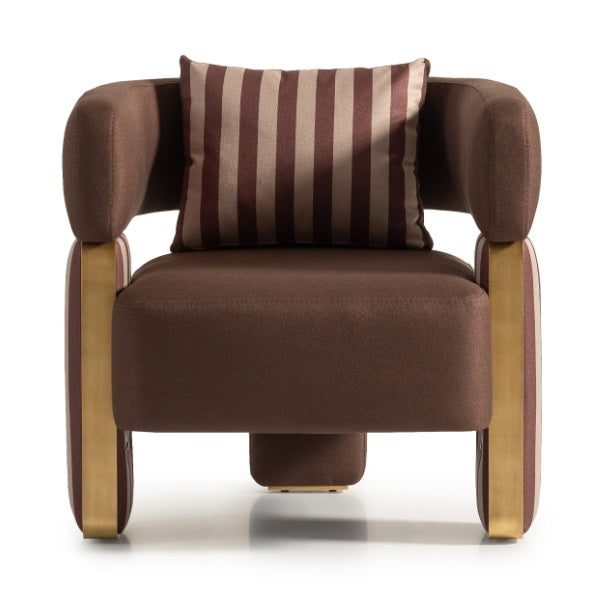 AICO Furniture Amora Chair Brown in Eggshell Walnut - Bargain Furniture (Detroit, MI)