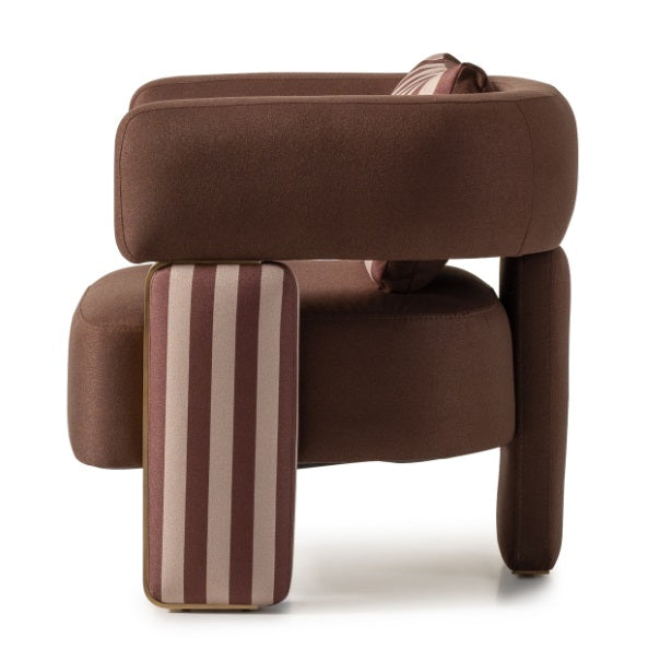 AICO Furniture Amora Chair Brown in Eggshell Walnut - Bargain Furniture (Detroit, MI)