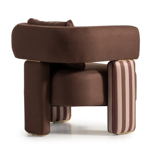 AICO Furniture Amora Chair Brown in Eggshell Walnut - Bargain Furniture (Detroit, MI)
