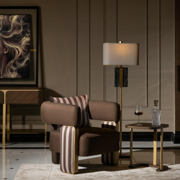 AICO Furniture Amora Chair Brown in Eggshell Walnut - Bargain Furniture (Detroit, MI)