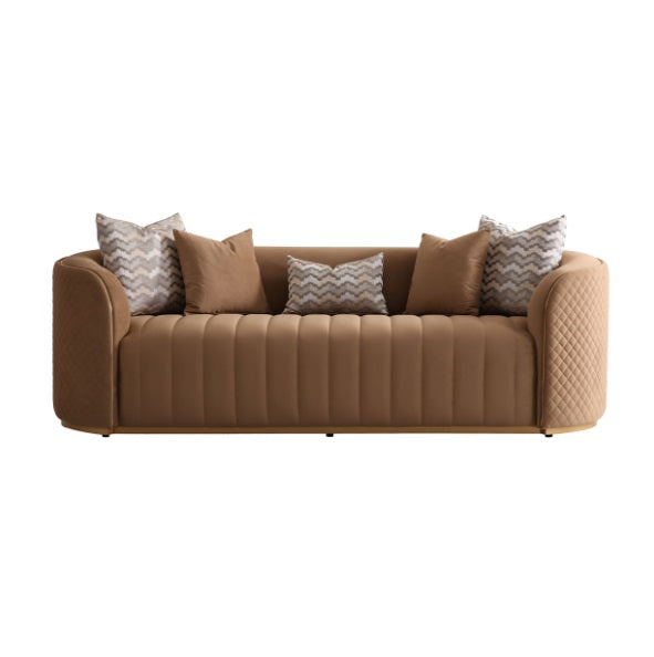 AICO Furniture Ariana Sofa in Caramel Gold - Bargain Furniture (Detroit, MI)
