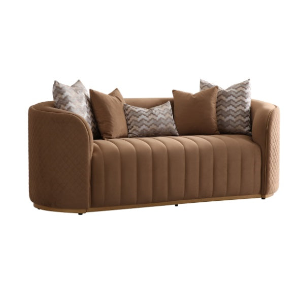 AICO Furniture Ariana Loveseat in Caramel Gold - Bargain Furniture (Detroit, MI)