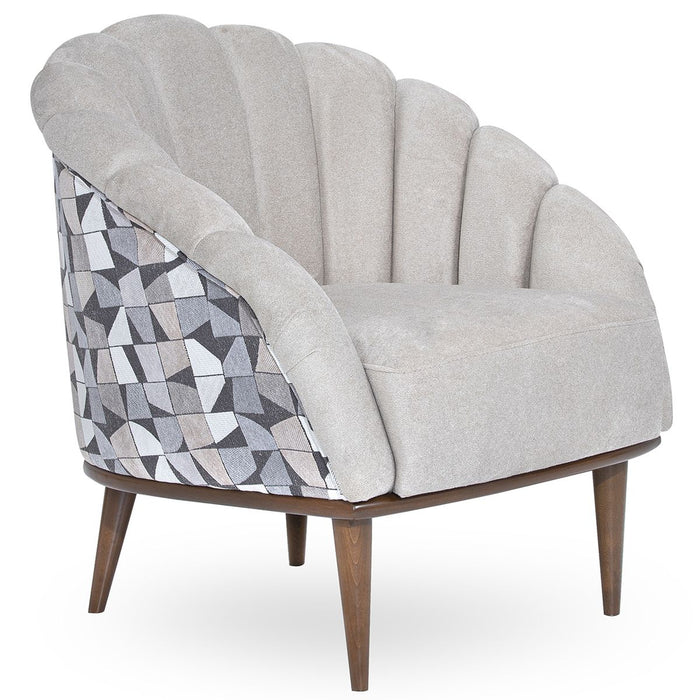AICO Balboa Accent Chair in Warm Walnut - Bargain Furniture (Detroit, MI)